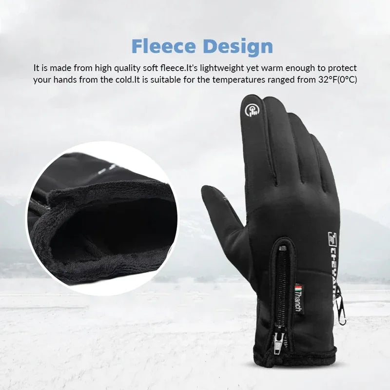 Waterproof Winter Motorcycle Gloves With Touchscreen