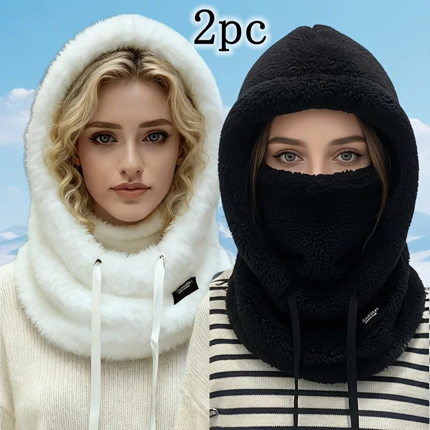Thermal Fleece Balaclava Ski Hood with Face Cover