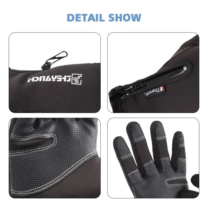 Waterproof Winter Motorcycle Gloves With Touchscreen