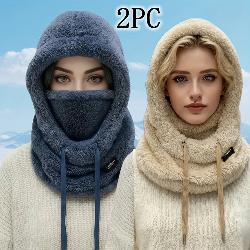 Thermal Fleece Balaclava Ski Hood with Face Cover
