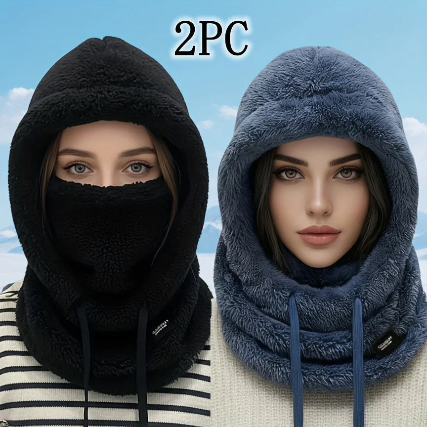 Thermal Fleece Balaclava Ski Hood with Face Cover