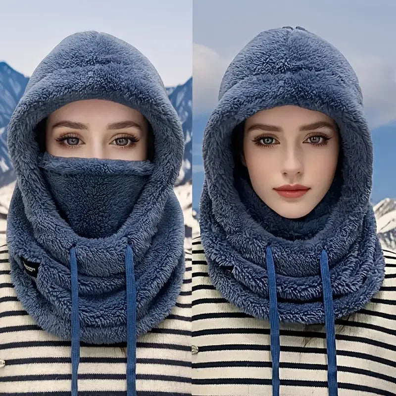 Thermal Fleece Balaclava Ski Hood with Face Cover